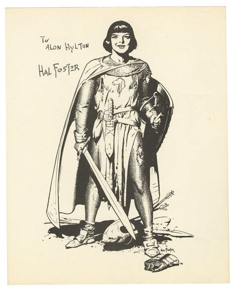 Hal Foster Signed Prince Valiant Fan Card