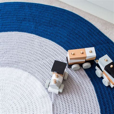 Crochet Round Rug Perfect For Boys Bedroom Or Nursery Etsy Grey And