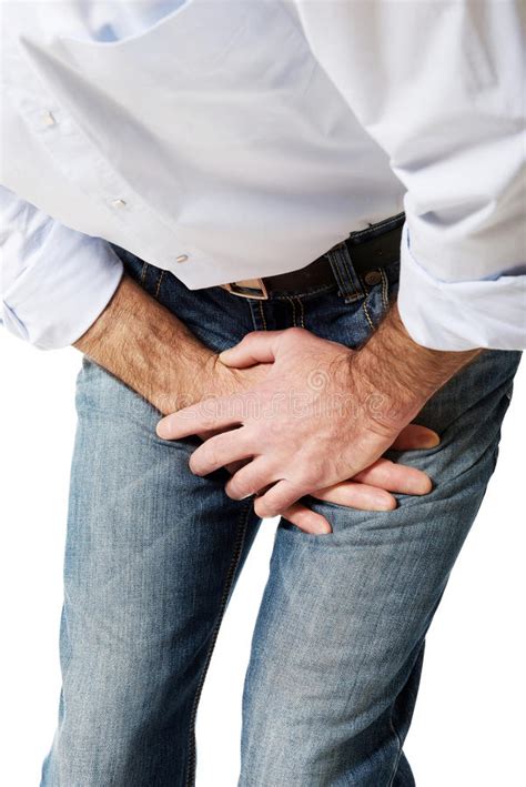 Man Covering His Crotch Both Hands Stock Photos Free And Royalty Free