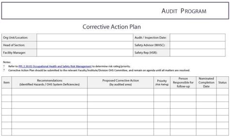 Employee Corrective Action Plan Template Word Pdf Excel Tmp
