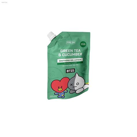 Fresh With Bt21 Green Tea And Cucumber Soothing Gel Lotion 120ml Shopee