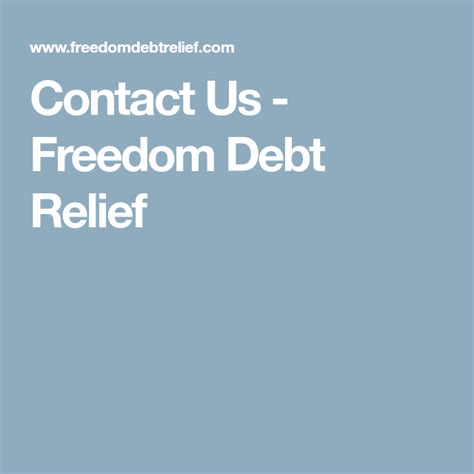 Try to avoid involving debt settlement company. Contact Us - Freedom Debt Relief | Freedom debt relief, Debt relief, Debt