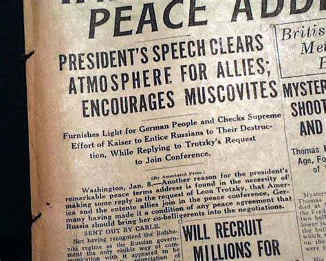 President Woodrow Wilson Debuts His Fourteen Points In January 1918