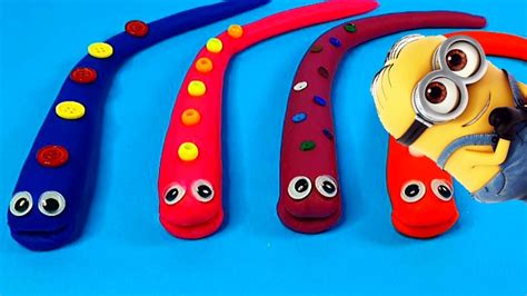 Play Doh Wiggly Snakes Minions Colours Nursery Rhymes Learn