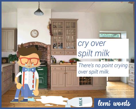 Hence you cannot fix it. Cry over spilt milk - Lerni Words