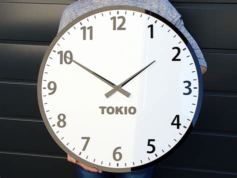 Large Personalized Wall Clock Tokio Warsaw New York Big White Wall