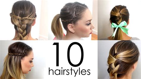 Weekend hairstyles for short hair: 10 Quick & Easy Everyday Hairstyles in 5 minutes - YouTube