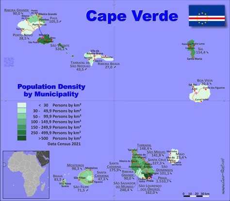 Cape Verde Country Data Links And Map By Administrative Structure