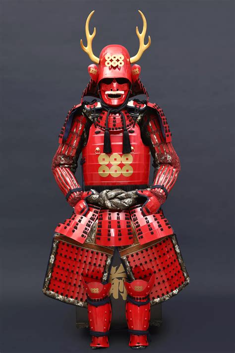authentic samurai armor handmade red japanese samurai armor for yukimura sanada with deer