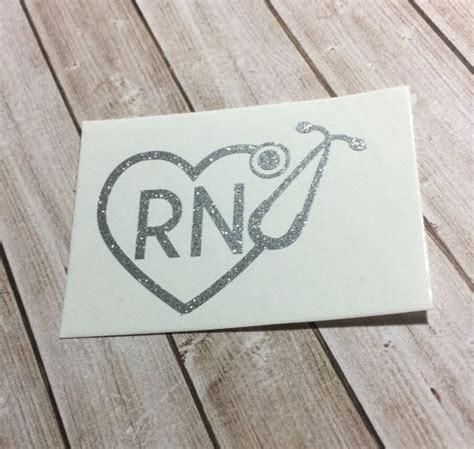 Glitter Rn Stethoscope Heart Decal 60 Colors By Pearlsandsass Heart