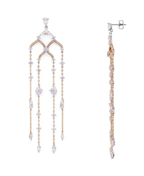 Lyst Nadri Ivy Chain Chandelier Earrings In Metallic