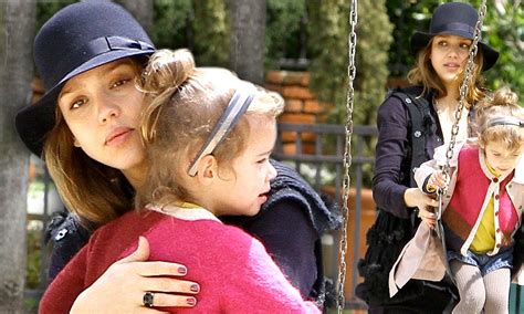 Jessica Alba And Daughter Honor Takes To The Swings In Matching Footwear Daily Mail Online