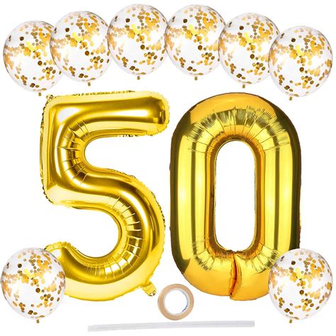 Buy 50th Birthday Balloons Large 40 Inch Helium Number 50 Balloons