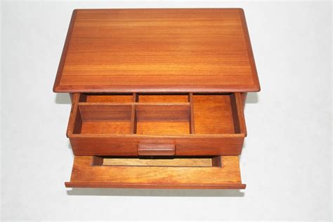 Teak Side Table With Drawer And Tray By Hansen Severin 1960s For Sale At Pamono