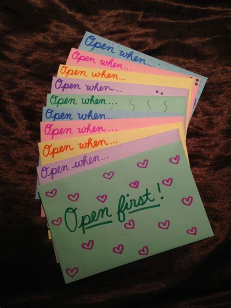 Decorate the home together 50. I finally did it! "Open when" letters for our two year ...