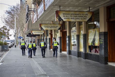 Digital Photograph Police Patrolling Streets Of Melbourne During Covid Pandemic Lockdown