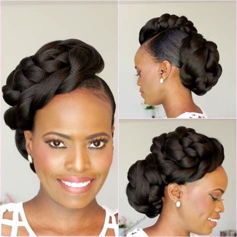 Beautiful braid hairstyle for girls. NATURAL HAIR BRIDAL STYLE UPDO - Black Hair Information