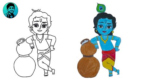 How To Draw Little Krishna Drawing For Beginners Youtube