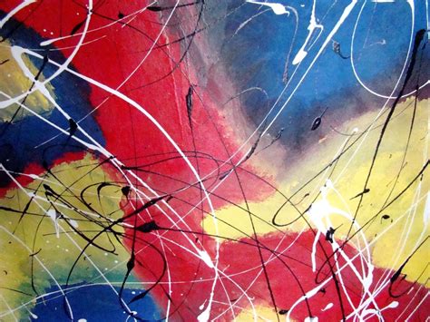 Modern Abstract Acrylic Painting With Splatter Effect Modernism