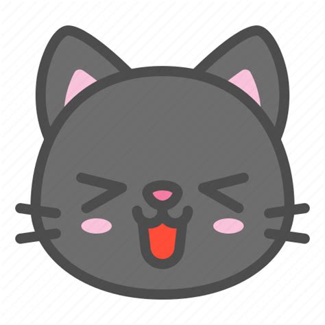 Happy Cat Cartoon Black