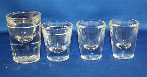 Vintage Signed Libbey Shot Glass 3 23 1 Ounce And 1 11 2 Ounce Group Of 4 Whiskey Shot Glasses