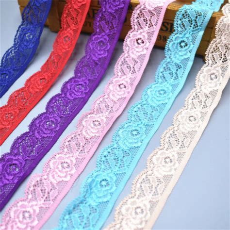 10 Yards 25mm Wide Stretch Elastic Lace Ribbon Trims Lace Trimmings For Sewing Ebay