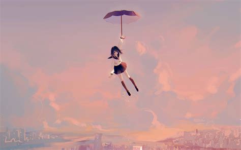 1440x900 Anime Girl Flying With Umbrella 4k 1440x900 Resolution Hd 4k