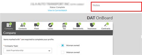Leaving Internal Notes On Carrier Profiles Dat Onboard Help Center