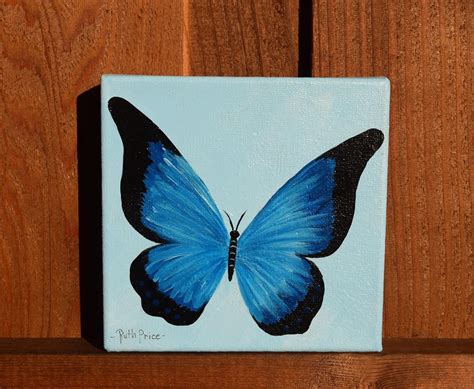 Beautiful In Blue Butterfly Original Handpainted Butterfly Etsy