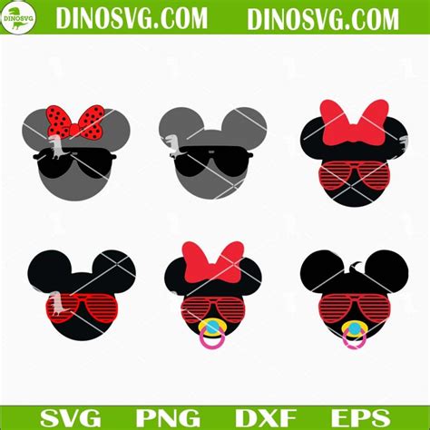 Baby Mickey Minnie Mouse Sunglasses Svg Bundle Cute Disney Svg File