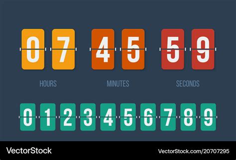 Countdown Clock Flip Counter Digital Timer Vector Image