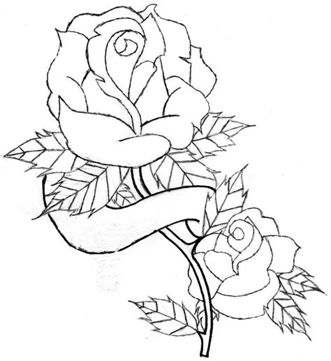 Coloring pages for preschoolers flowers.hello and thank you for visiting our flower coloring pages. Rose Patterns for Coloring | Rose and Banner Line Art. by ...