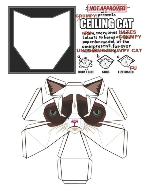 Grumpy Ceiling Cat Papercraft Yes It Really Happened Many Thanks To