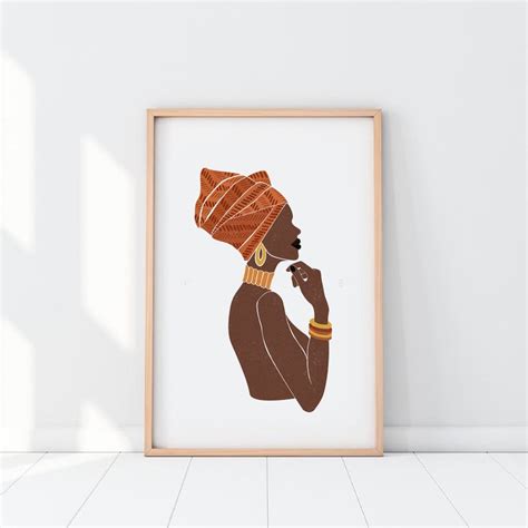 African Woman PRINTABLE Line Art Print Naked Black Woman Art Etsy