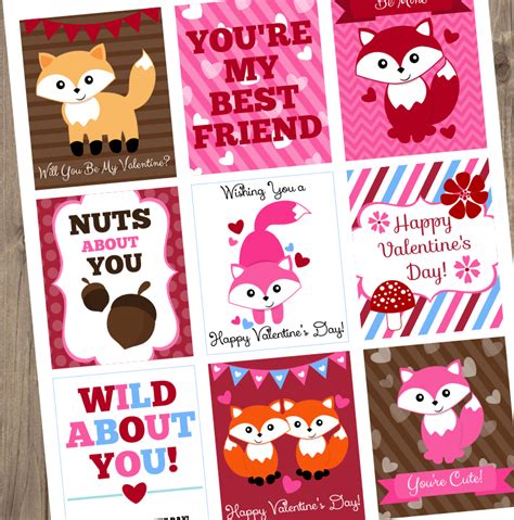 Free Valentines Day Fox Printables Jessica Sawyer Design