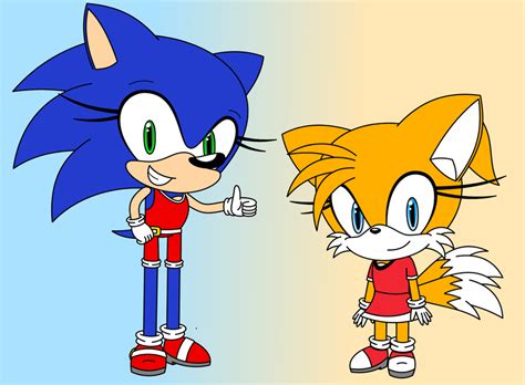 Sonic And Tails Gender Swap By Gamingingreen13 On Deviantart