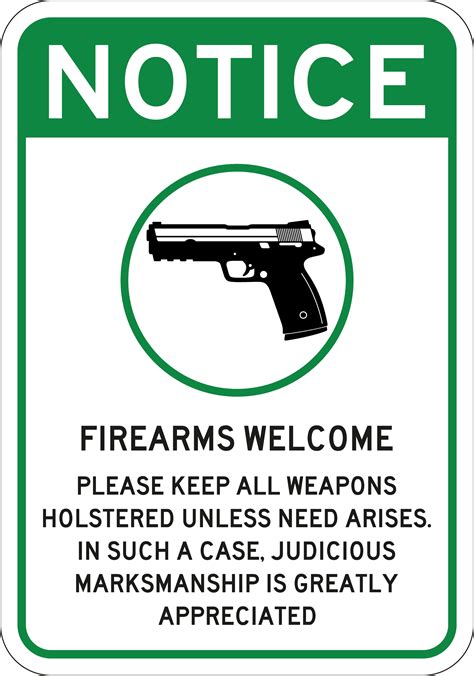 Guns Allowed Sign 7x 10 Commercial Aluminum With Pre Drilled Holes