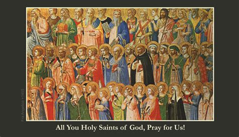 Every year, on the anniversary of the martyrs' deaths, christians would visit their tombs and celebrate the eucharist. All Saints Day Prayer Card