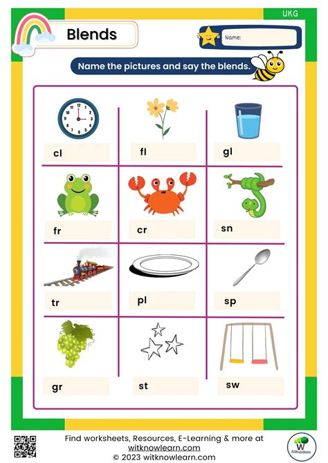Free Printable Blends Worksheet For Kindergarten Perfect For Home Learning