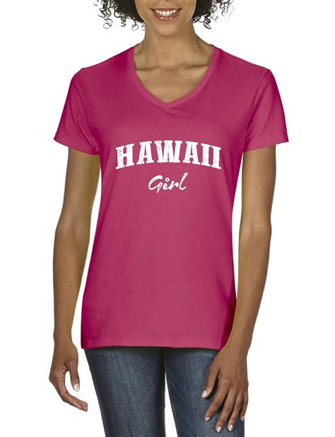 Artix Womens Hawaiian Girl Hawaii V Neck T Shirt