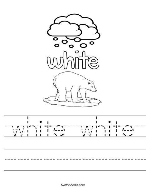 White White Worksheet Color Worksheets For Preschool Hidden Words