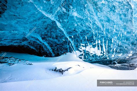 Glacier Ceiling Of Ice Cave — Snow Tranquil Stock Photo 263296378