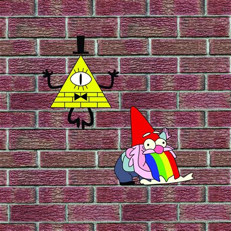 Bill Cipher And Gnomes Gravity Falls Vomiting Rainbow Etsy