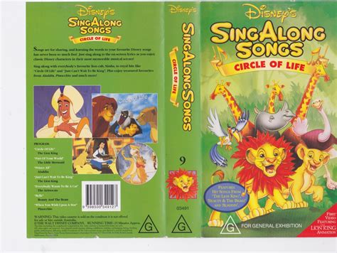 Disney Circle Of Life Sing Along Songs Vhs Video Pal A Rare Find