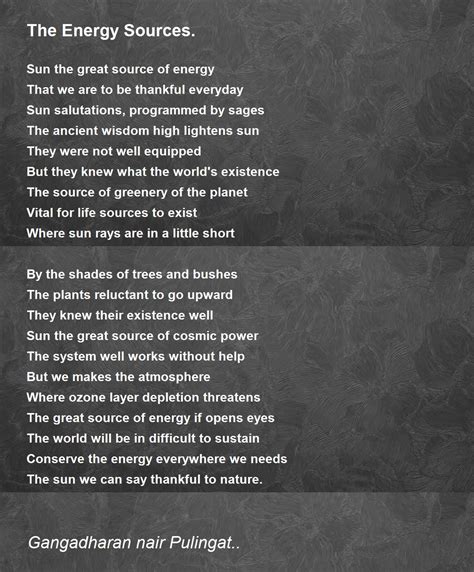 Acrostic Poem About Energy Sources