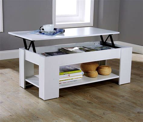 The coffee table is made of pvc veneer and is extremely easy to install. MODERN WHITE LIFT UP COFFEE TABLE CONTEMPORARY STORAGE ...