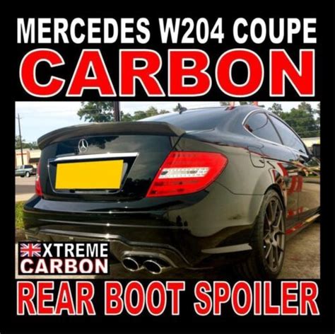 M Style Real Carbon Ducktail Rear Boot Spoiler For Mercedes C Class