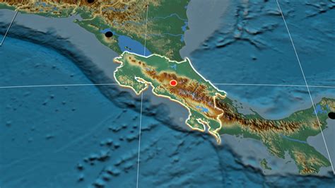 Costa Rica Physical Map Of Relief