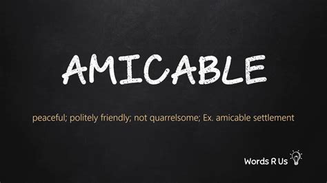 How To Pronounce Amicable In American English Youtube