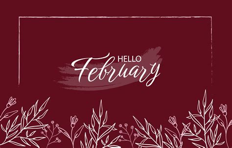 Hello February Red Floral Background 5156425 Vector Art At Vecteezy